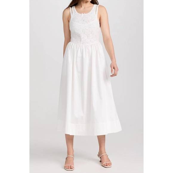 NEW FOR LOVE & LEMONS mandy midi dress in white - Picture 1 of 3